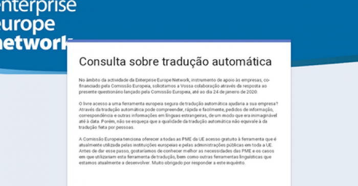 Consulta p&uacute;blica | 24 de janeiro | Comiss&atilde;o Europeia quer disponibilizar tradu&ccedil;&atilde;o gratuita &agrave;s PME