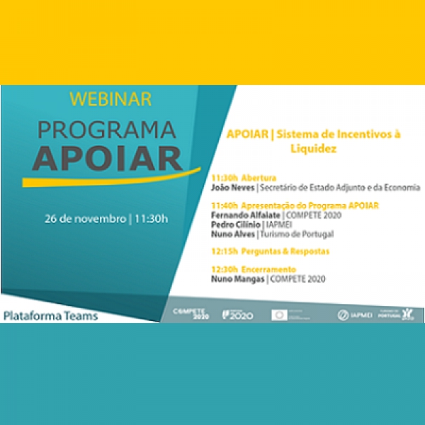 Webinar | Programa APOIAR | 26 de novembro | 11h30